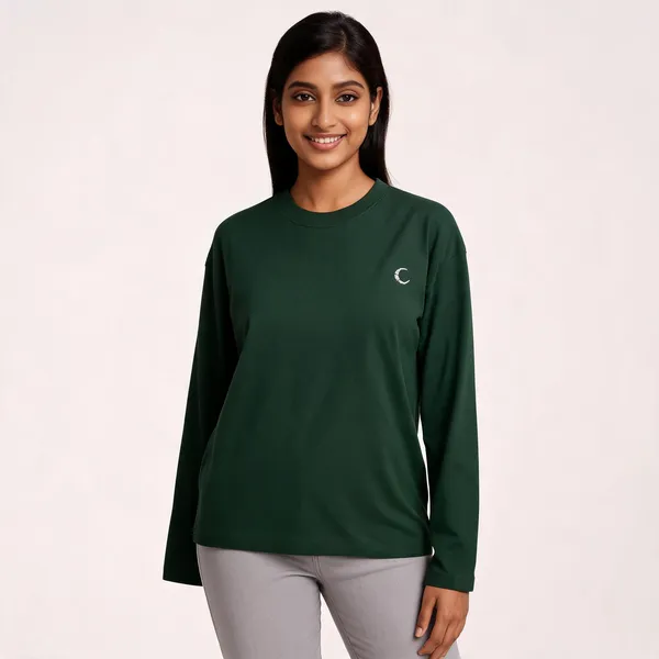 Lunara_Full_Sleeve_T_Shirt_Bottle_Green