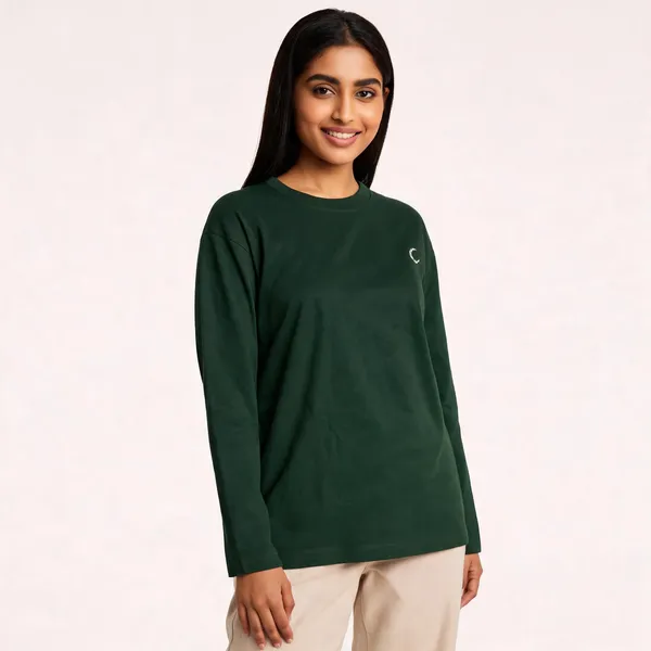 Lunara_Full_Sleeve_T_Shirt_Bottle_Green