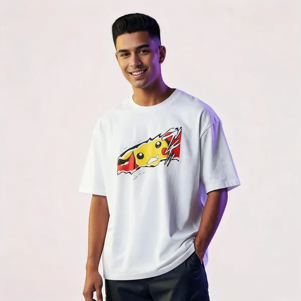 Pikachu_Unisex_Oversized_Classic_T_Shirt_White