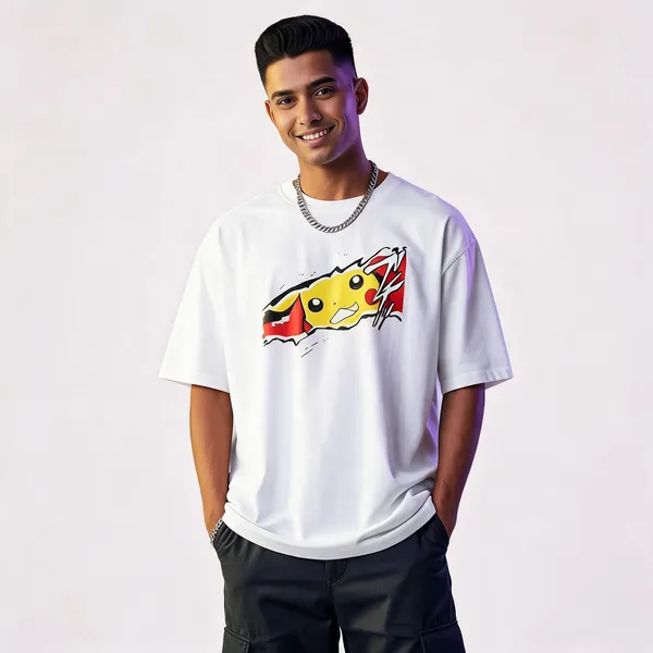 Pikachu_Unisex_Oversized_Classic_T_Shirt_White