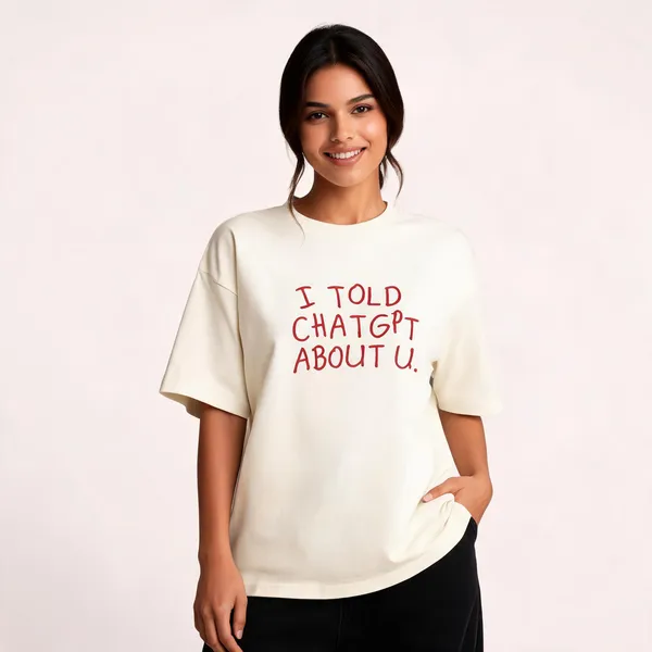 I_Told_Chatgpt_About_U_Unisex_Classic_Crew_T_Shirt_Off_White