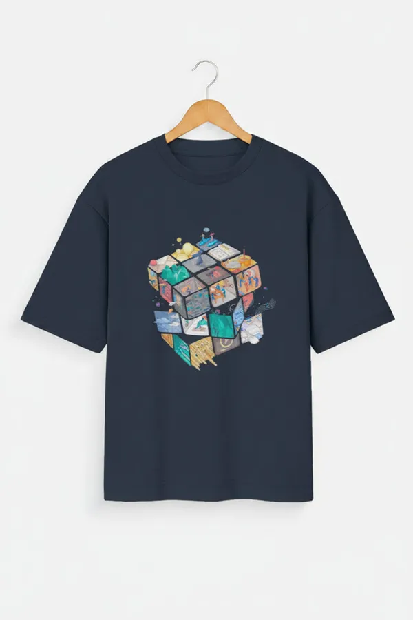 Navy_Blue_Cotton_T-Shirt_For_Unisex