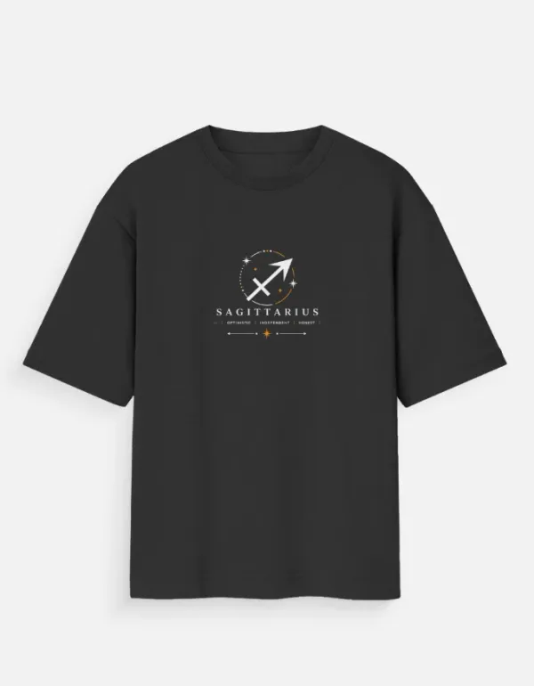 Sagittarius_Unisex_Oversized_T_Shirt_Black