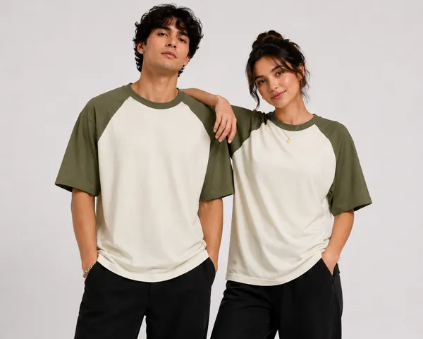 Olive_Green_And_Off_White_Cotton_T-Shirt_For_Unisex