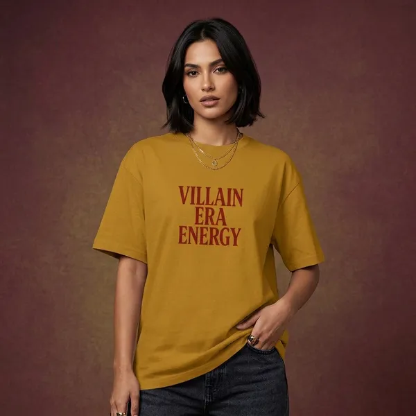 Mustard_Yellow_Cotton_T-Shirt_For_Unisex
