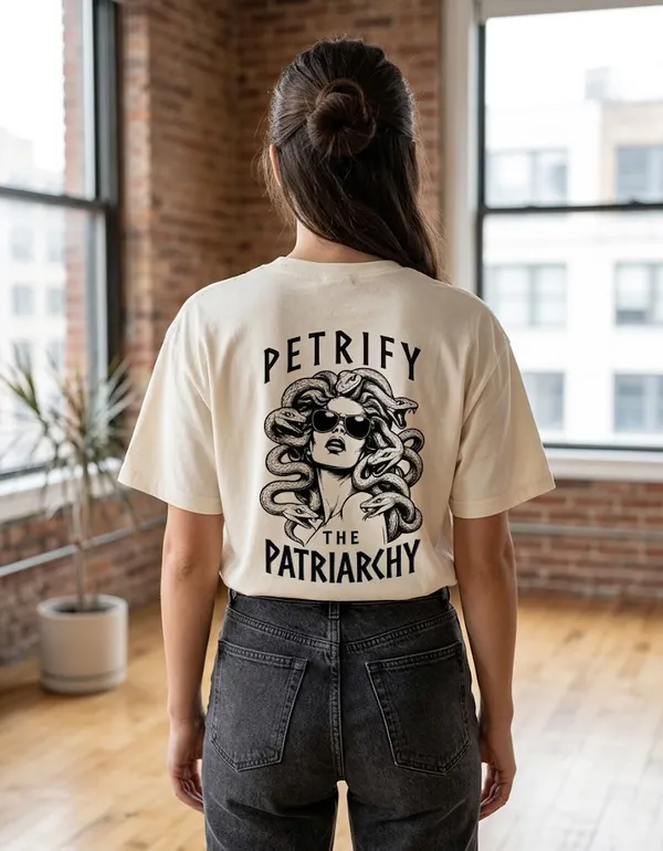 Petrify_Patriachy_Unisex_Classic_Crew_T_Shirt_Yellow_Off_White
