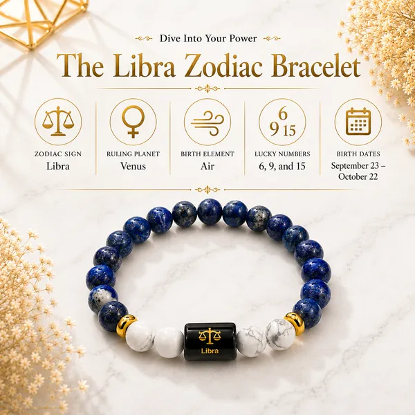 Libra_Rashi_Zodiac_Bracelet_With_Raw_Moroccan_Selenite_Plate_–_Natural_Lapis_Lazuli_&_Howlite_Beaded_Bracelet_For_Tula_Rashi