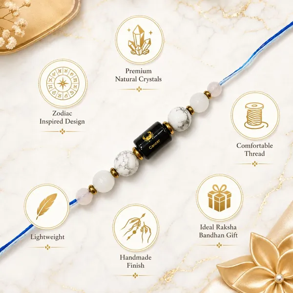 Cancer_Rashi_Rakhi_For_Brother_-_The_Moon'S_Shield_|_Moonstone_Howlite_Rose_Quartz_Crystal_|_Spiritual_Zodiac_|_Reiki_Energized_Raksha_Bandhan_Gift