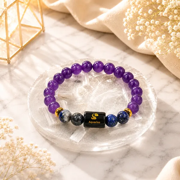 Aquarius_Rashi_Zodiac_Bracelet_With_Raw_Moroccan_Selenite_Plate_–_Natural_Amethyst_&_Lapis_Lazuli_Beaded_Bracelet_For_Kumbh_Rashi