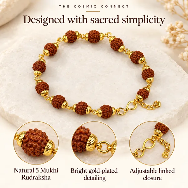 5_Mukhi_Rudraksha_Bracelet_for_Men_|_8_mm_Indonesian_Rudraksha_with_Gold-Tone_Metal_Detailing