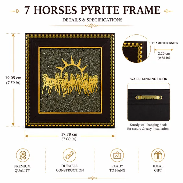 7_Horses_Pyrite_Yantra_Frame_for_Home_&_Office