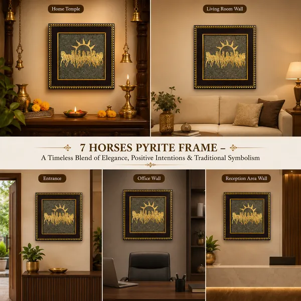 7_Horses_Pyrite_Yantra_Frame_for_Home_&_Office
