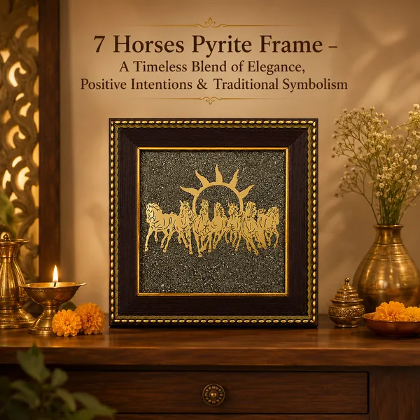 7_Horses_Pyrite_Yantra_Frame_for_Home_&_Office