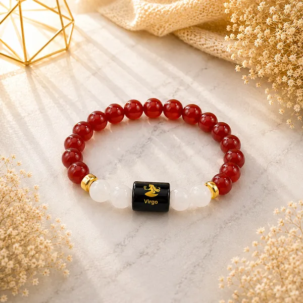 Virgo_Rashi_Zodiac_Bracelet_–_Natural_Carnelian_&_Milky_Quartz_Beaded_Bracelet_For_Kanya_Rashi