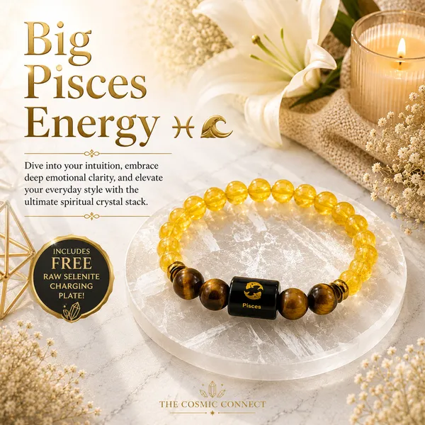 Pisces_Rashi_Zodiac_Bracelet_With_Raw_Moroccan_Selenite_Plate_–_Natural_Citrine_&_Tiger_Eye_Beaded_Bracelet_For_Meen_Rashi