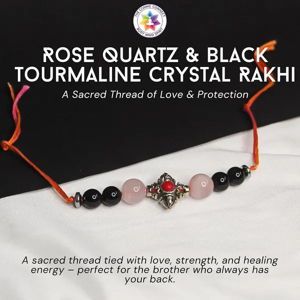 Love_And_Protection_Crystal_Rakhi_For_Your_Brother_Rose_Quartz_&_Black_Tourmaline,_Reiki_Charged,_Heart_&_Root_Chakra_Healing
