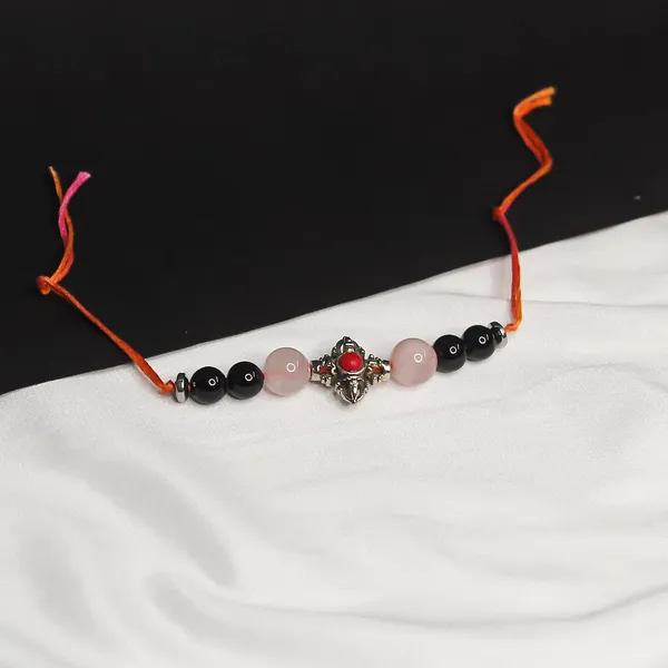 Love_And_Protection_Crystal_Rakhi_For_Your_Brother_Rose_Quartz_&_Black_Tourmaline,_Reiki_Charged,_Heart_&_Root_Chakra_Healing