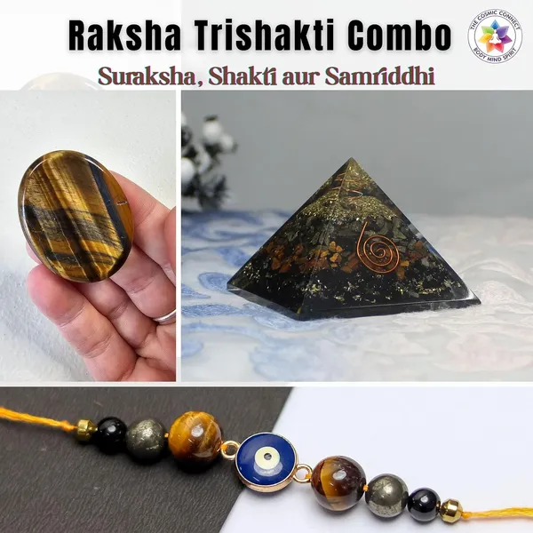 Rakhi_Bracelet_With_Crystal_Pyramid_And_Tiger_Eye_Coin_Set_Of_3