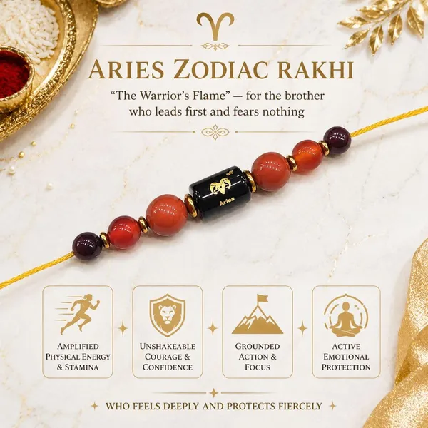 Warrior’S_Flame_Aries_Rashi_Rakhi_For_Brother_|_Red_Carnelian_Red_Jasper_Garnet_Crystal_On_Mauli_Thread_|_Spiritual_Zodiac_|_Reiki_Energized_Raksha_Bandhan_Gift