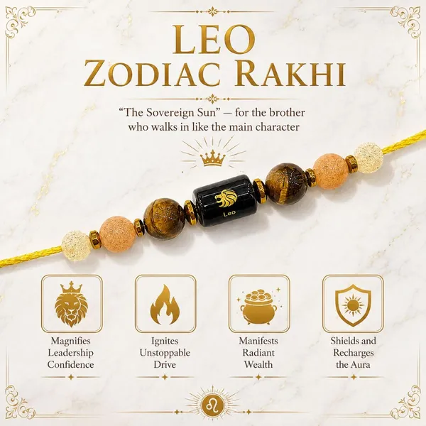 Leo_Rashi_Rakhi_For_Brother_-_The_Sovereign_Sun_|_Sunstone_Tiger'S_Eye_Citrine_Crystal_|_Spiritual_Zodiac_|_Reiki_Energized_Raksha_Bandhan_Gift