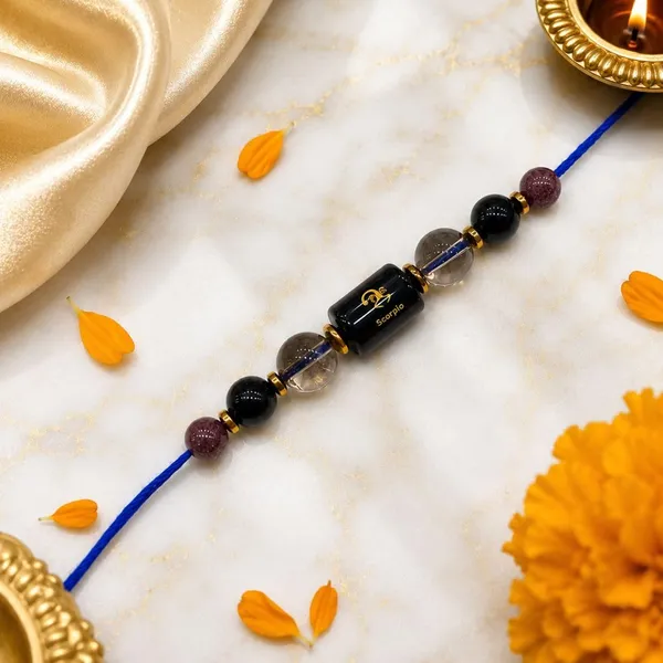 Scorpio_Rashi_Rakhi_For_Brother_-_The_Hidden_Power_Rahasya_Shakti_|_Black_Obsidian_Garnet_Smoky_Quartz_Crystal_|_Spiritual_Zodiac_Sign_|_Reiki_Energized_Raksha_Bandhan_Gift