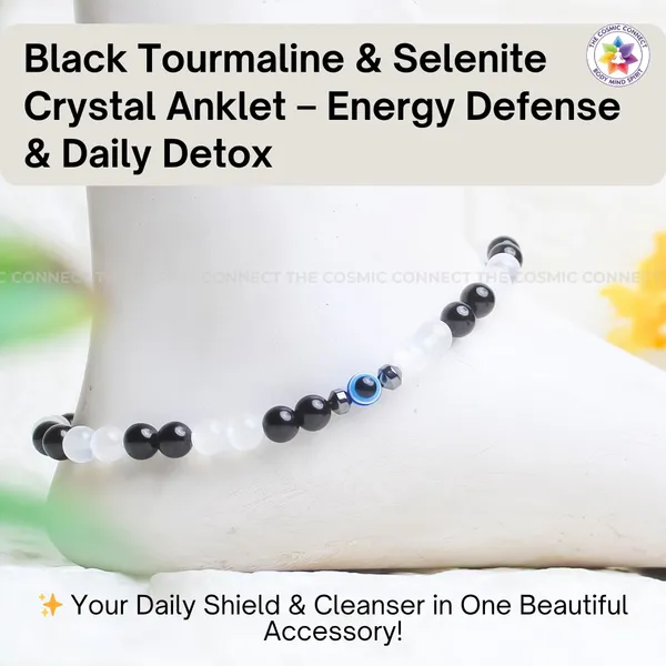 Natural_Black_Tourmaline_+_Selenite_Crystal_Beads_Energized_And_Affirmed_Combo_Stone_Anklet,_Beauty_Enhancement,_Jewellery_For_Woman_And_Girls
