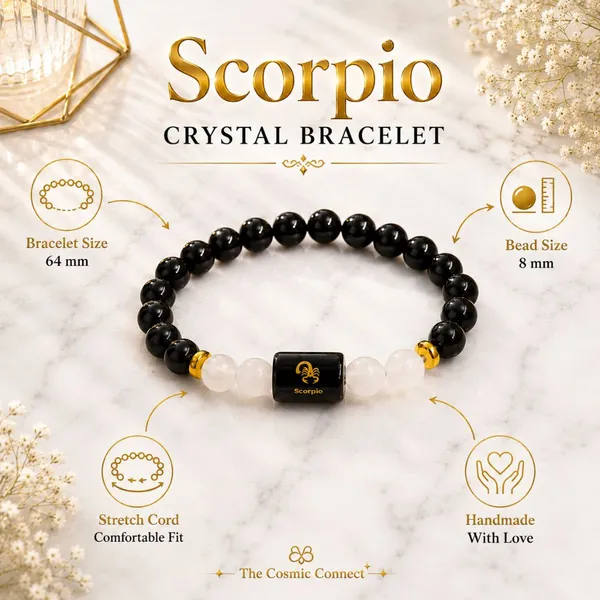 Scorpio_Rashi_Zodiac_Bracelet_With_Raw_Moroccan_Selenite_Plate_–_Natural_Black_Obsidian_&_Milky_Quartz_Beaded_Bracelet_For_Vrishchik_Rashi