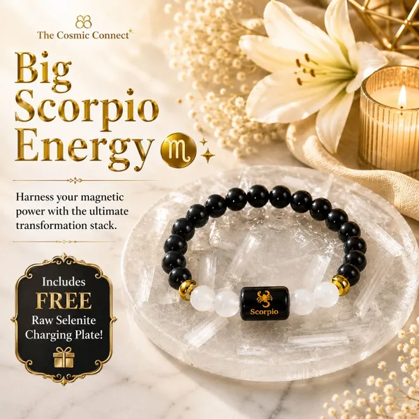 Scorpio_Rashi_Zodiac_Bracelet_With_Raw_Moroccan_Selenite_Plate_–_Natural_Black_Obsidian_&_Milky_Quartz_Beaded_Bracelet_For_Vrishchik_Rashi