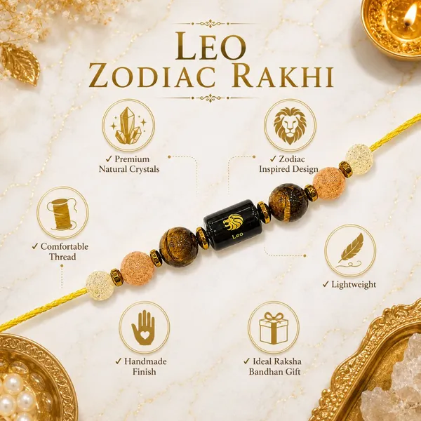 Leo_Rashi_Rakhi_For_Brother_-_The_Sovereign_Sun_|_Sunstone_Tiger'S_Eye_Citrine_Crystal_|_Spiritual_Zodiac_|_Reiki_Energized_Raksha_Bandhan_Gift