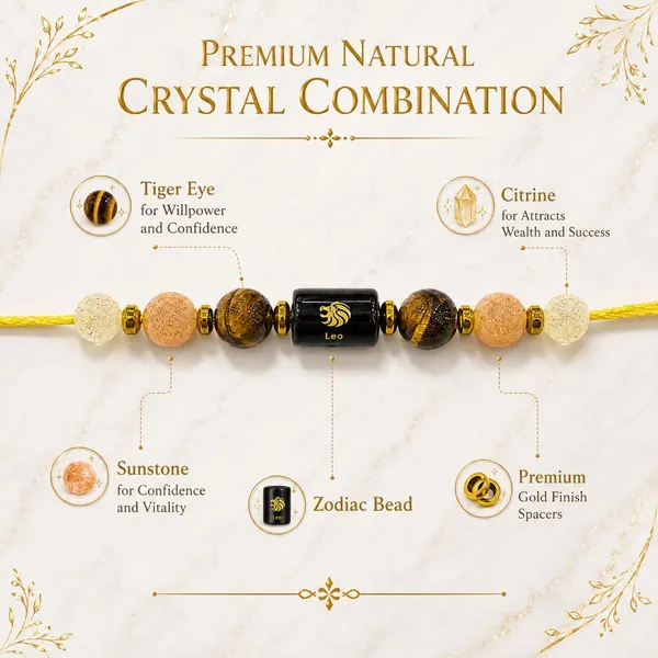 Leo_Rashi_Rakhi_For_Brother_-_The_Sovereign_Sun_|_Sunstone_Tiger'S_Eye_Citrine_Crystal_|_Spiritual_Zodiac_|_Reiki_Energized_Raksha_Bandhan_Gift