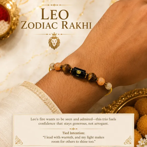 Leo_Rashi_Rakhi_For_Brother_-_The_Sovereign_Sun_|_Sunstone_Tiger'S_Eye_Citrine_Crystal_|_Spiritual_Zodiac_|_Reiki_Energized_Raksha_Bandhan_Gift
