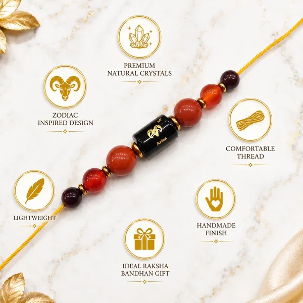Warrior’S_Flame_Aries_Rashi_Rakhi_For_Brother_|_Red_Carnelian_Red_Jasper_Garnet_Crystal_On_Mauli_Thread_|_Spiritual_Zodiac_|_Reiki_Energized_Raksha_Bandhan_Gift