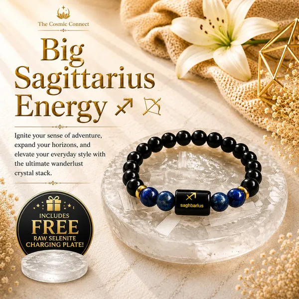 Sagittarius_Rashi_Zodiac_Bracelet_With_Raw_Moroccan_Selenite_Plate_–_Natural_Black_Obsidian_&_Lapis_Lazuli_Beaded_Bracelet_For_Dhanu_Rashi