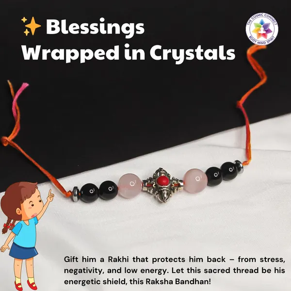 Love_And_Protection_Crystal_Rakhi_For_Your_Brother_Rose_Quartz_&_Black_Tourmaline,_Reiki_Charged,_Heart_&_Root_Chakra_Healing