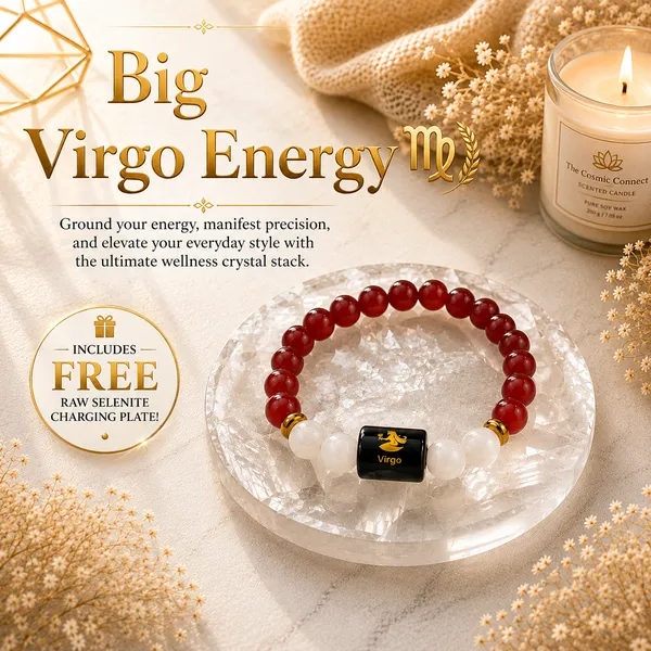 Virgo_Rashi_Zodiac_Bracelet_With_Raw_Moroccan_Selenite_Plate_–_Natural_Carnelian_&_Milky_Quartz_Beaded_Bracelet_For_Kanya_Rashi