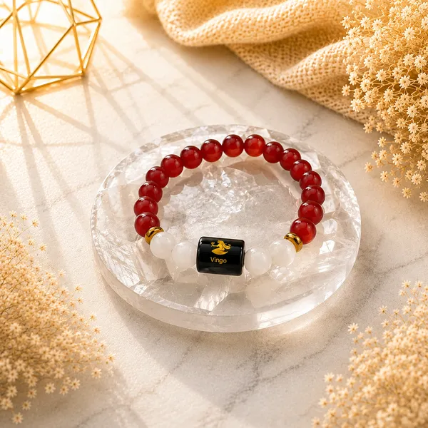 Virgo_Rashi_Zodiac_Bracelet_With_Raw_Moroccan_Selenite_Plate_–_Natural_Carnelian_&_Milky_Quartz_Beaded_Bracelet_For_Kanya_Rashi