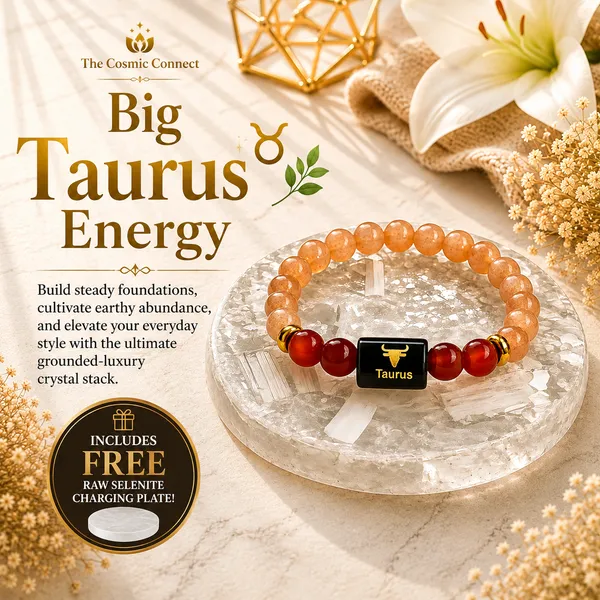 Taurus_Rashi_Zodiac_Bracelet_With_Raw_Moroccan_Selenite_Plate_–_Natural_Sunstone_&_Carnelian_Beaded_Bracelet_For_Vrishabha_Rashi
