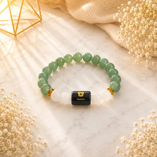 Gemini_Rashi_Zodiac_Bracelet_–_Natural_Green_Aventurine_&_Milky_Quartz_Beaded_Bracelet_For_Mithun_Rashi