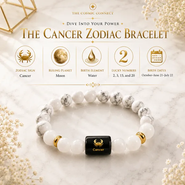 Cancer_Rashi_Zodiac_Bracelet_With_Raw_Moroccan_Selenite_Plate_–_Natural_Howlite_&_Milky_Quartz_Beaded_Bracelet_For_Karka_Rashi