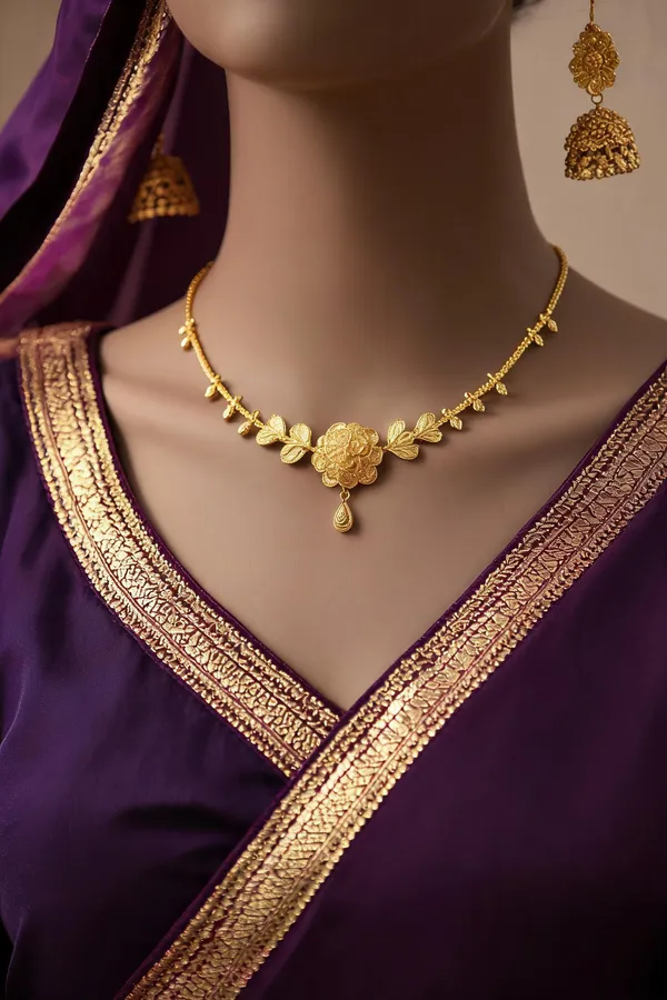 Gold_Copper_Floral_Pendant_Necklace_For_Women