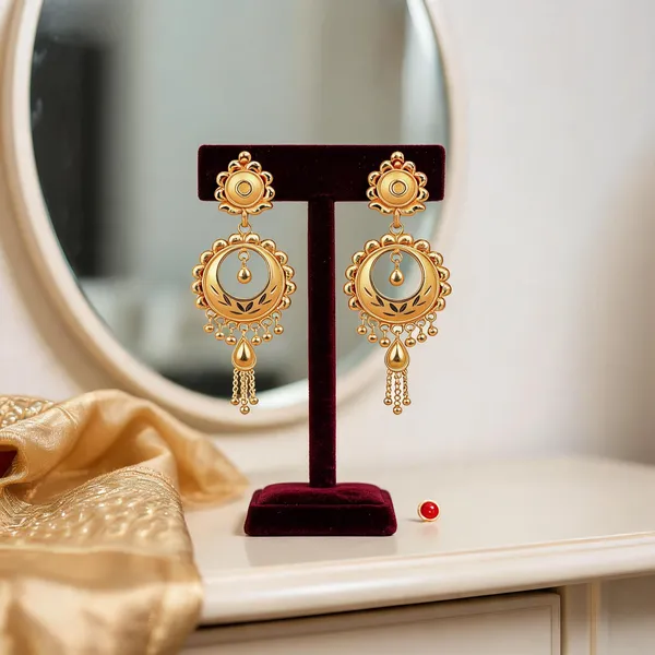 Pack_Of_2_Pairs_|_Gold_Copper_Teardrop_Leaf_Motif_Drop_Earrings_For_Women