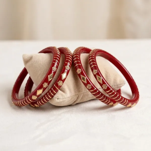Pack_Of_2_Pairs_|_Maroon_Gold_Plated_Plastic_Shakha_Pola_Bangle_For_Women
