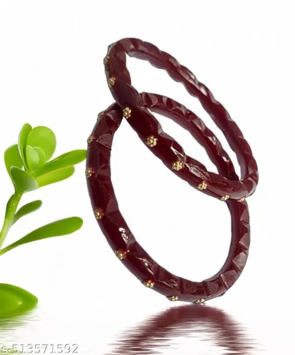 Pack_Of_2_Pairs_|_Maroon_Plastic_Copper_Ethnic_Casual_Pola_Bangle_For_Women