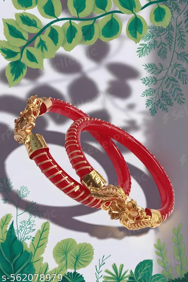 Pack_Of_2_Pairs_|_Red_Plastic_Gold_Plated_Filigree_Ethnic_Kada_Bangle_For_Women