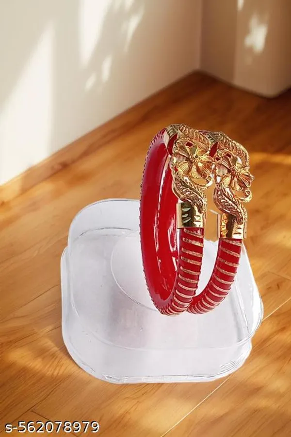 Pack_Of_2_Pairs_|_Red_Plastic_Gold_Plated_Filigree_Ethnic_Kada_Bangle_For_Women