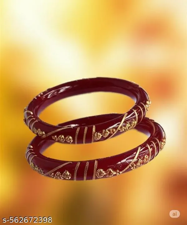 Pack_Of_2_Pairs_|_Maroon_Plastic_Copper_Gold_Plated_Ethnic_Bangle_Set_For_Women