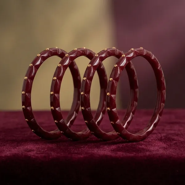 Pack_Of_2_Pairs_|_Maroon_Plastic_Copper_Ethnic_Casual_Pola_Bangle_For_Women