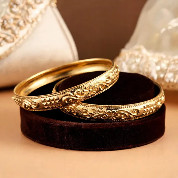 Pack_Of_2_Pairs_|_Gold_Copper_Floral_Engraved_Designer_Bauti_Bangle_For_Women