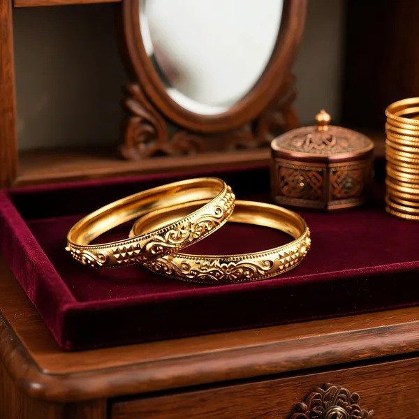 Pack_Of_2_Pairs_|_Gold_Copper_Floral_Engraved_Designer_Bauti_Bangle_For_Women