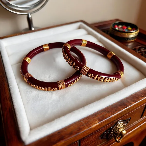 Pairs_|_Maroon_Plastic_Copper_Ethnic_Casual_Bangle_Set_For_Women